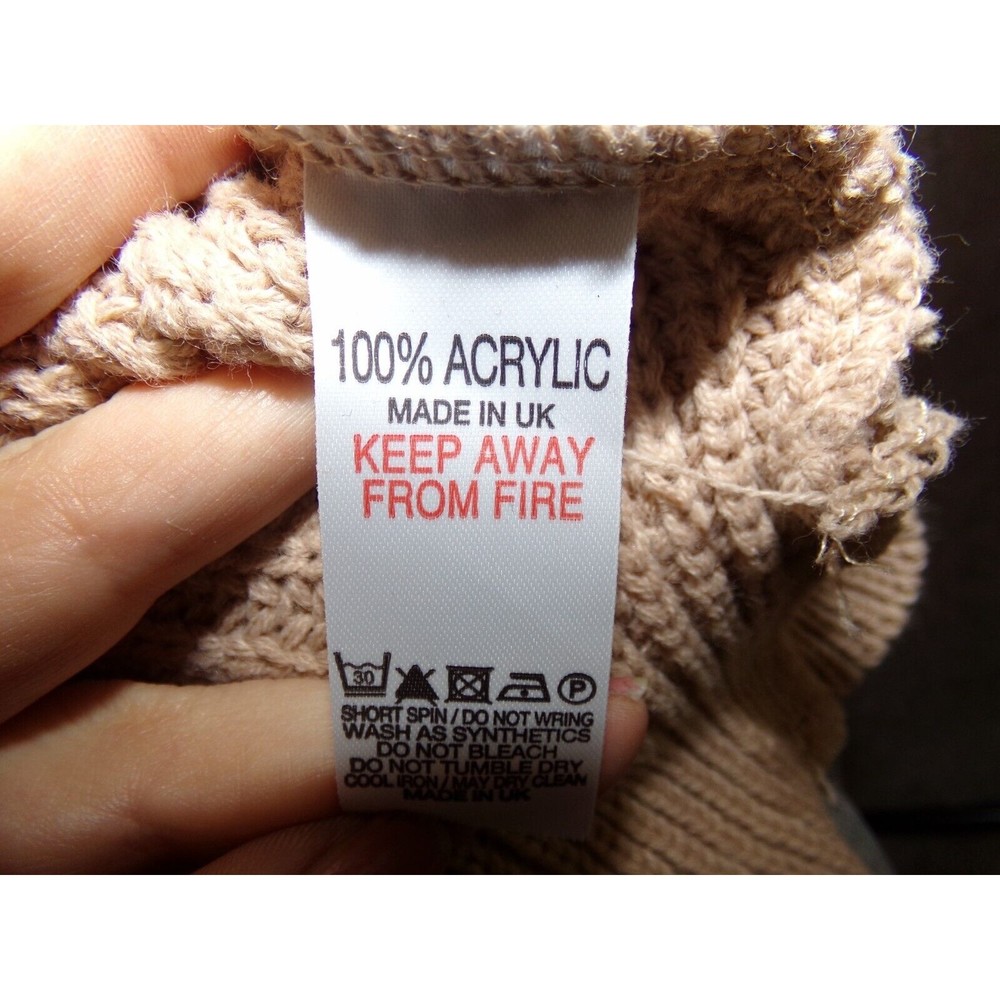 pretty little thing womens iffy stone oversized cable knit dress S/M Brown - Picture 5 of 7